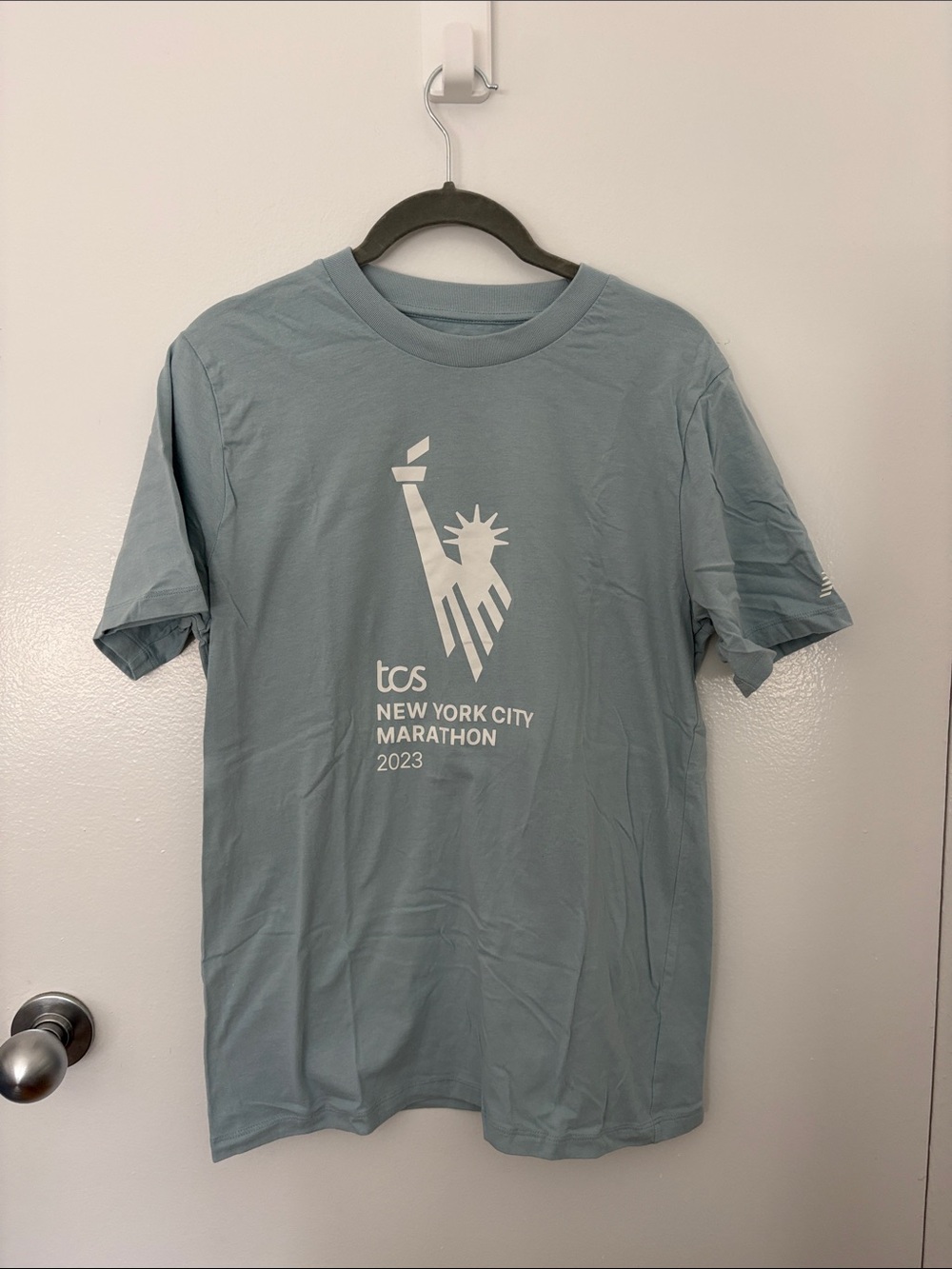 New Balance Light Blue New York City Marathon 2023 Tee Tshirt NYC